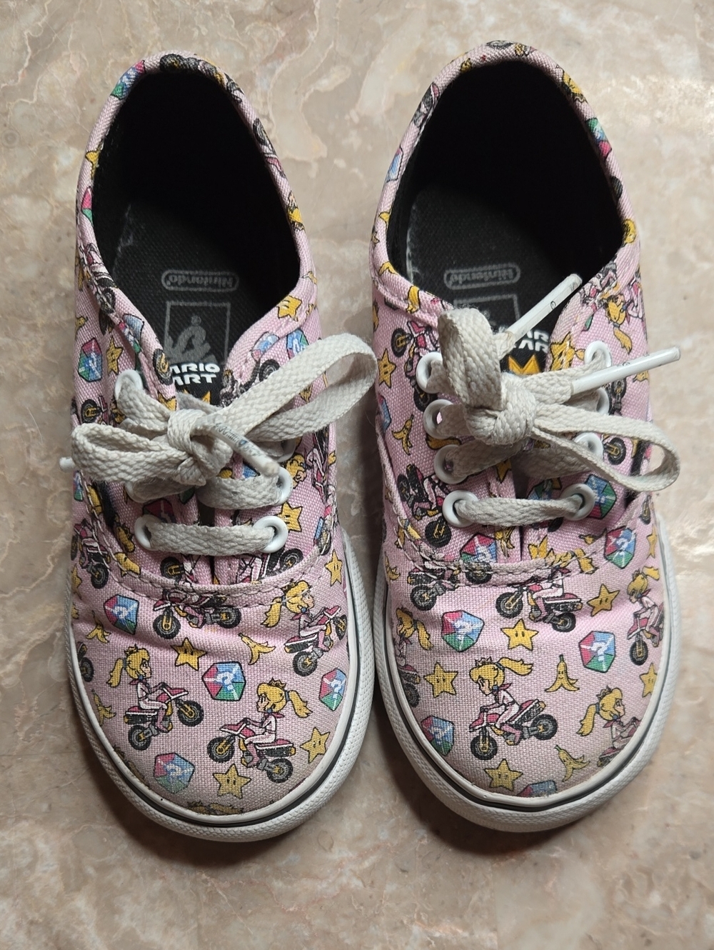 Nintendo Pink Kids Canvas Sneakers with Mario Kart Print